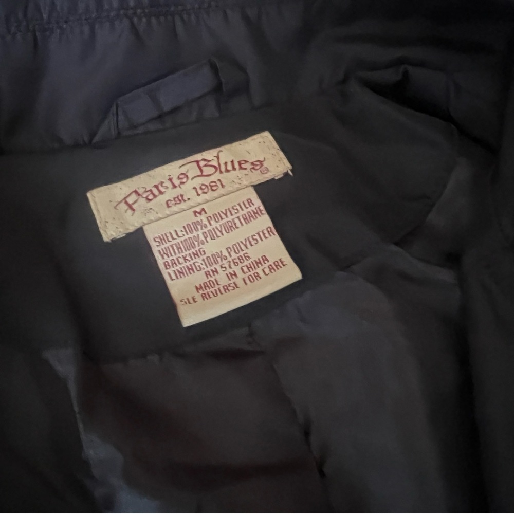 2000s Paris Blues Classic Black Lightweight Trench Coat | 3/4 Sleeve size M - Picture 2 of 7